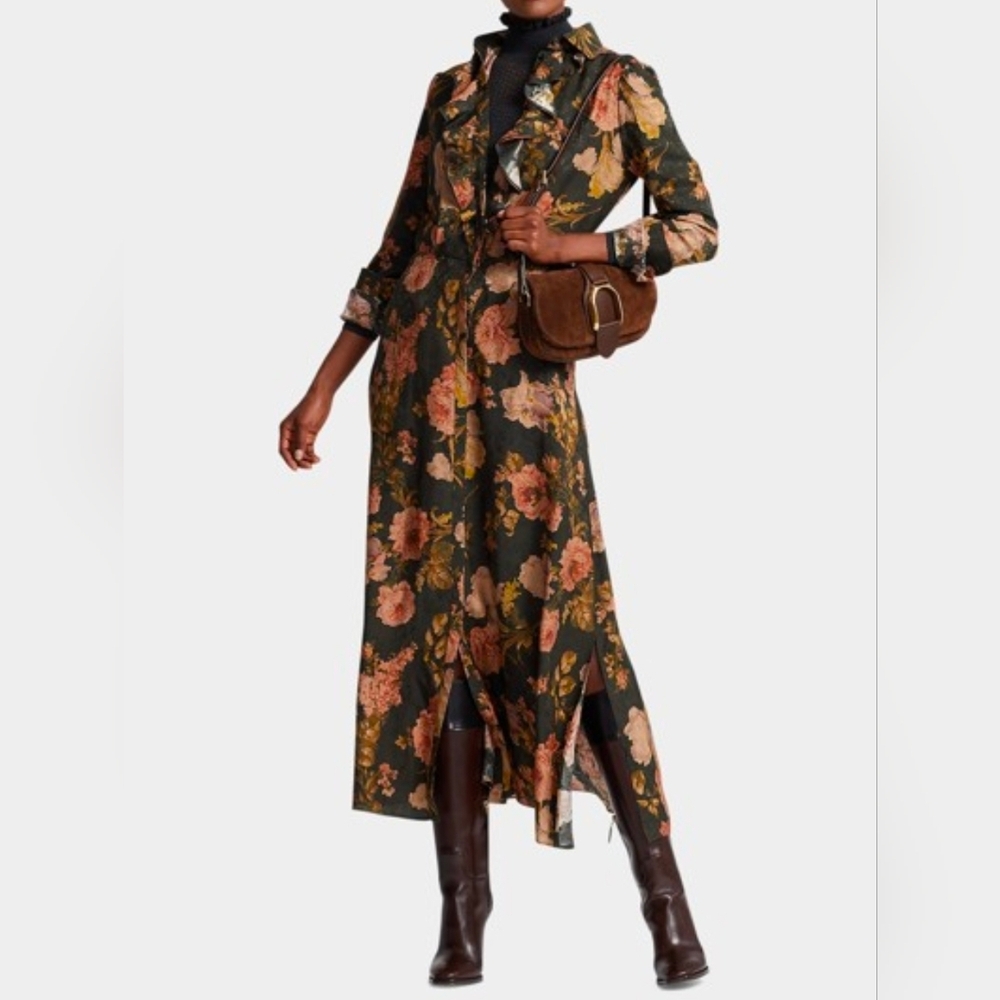 Ralph Lauren Blayke Floral-print Jacquard Silk Blend Dress, NWT - Picture 14 of 15